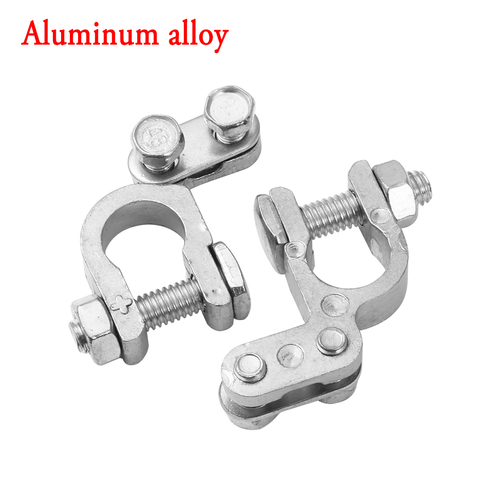 2Pcs/set Auto Car Replacement Battery Terminal Motorcycle Clamp Clips Brass Connector Adjustable Conductive Caps: Default Title