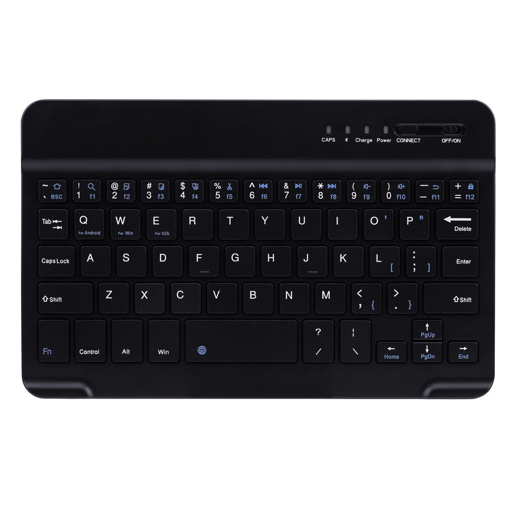 Bluetooth Ultra-slim Keyboard Portable Mini 7Inch Wireless Bluetooth Keyboard For Laptop Tablet Smartphone For IPad: Black