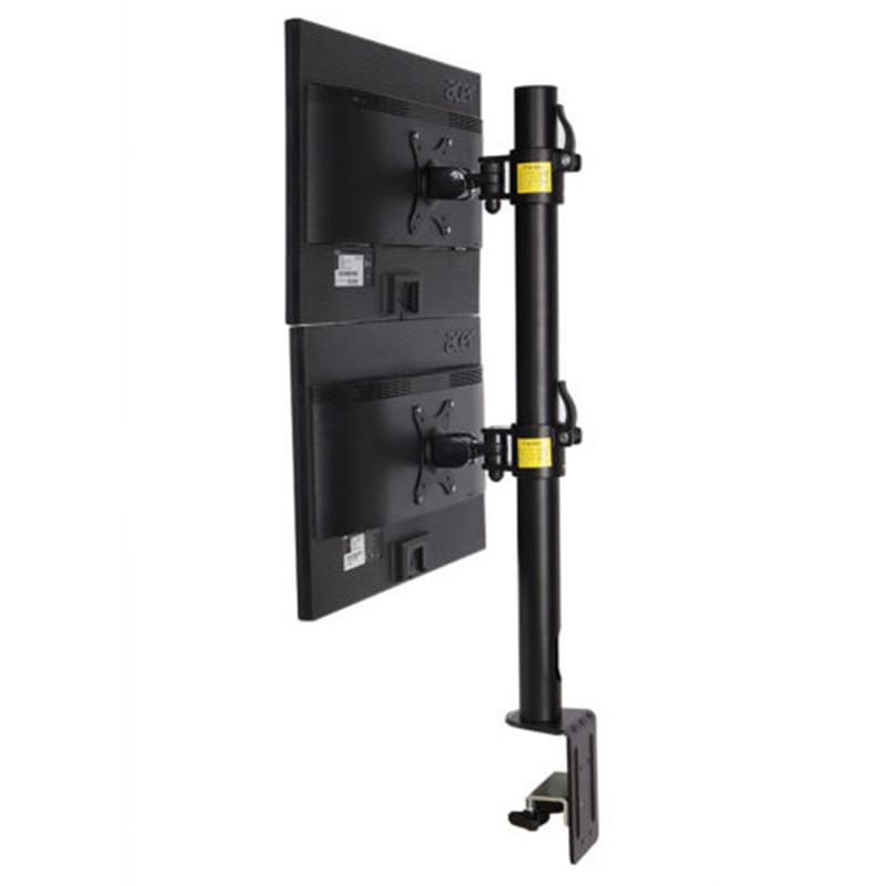 Stationær dobbelt computerskærm monteret stativ lodret array til to skærme beslag arm passer til 10 " -30 ", maks. belastning 10kg pr. arm