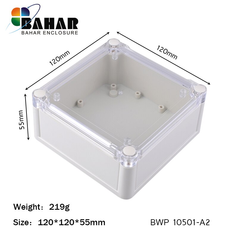 ABS PC waterproof plastic junction box CUSTOM transparent housing Waterproof electronic wire connectors enclosure 120*120*55mm