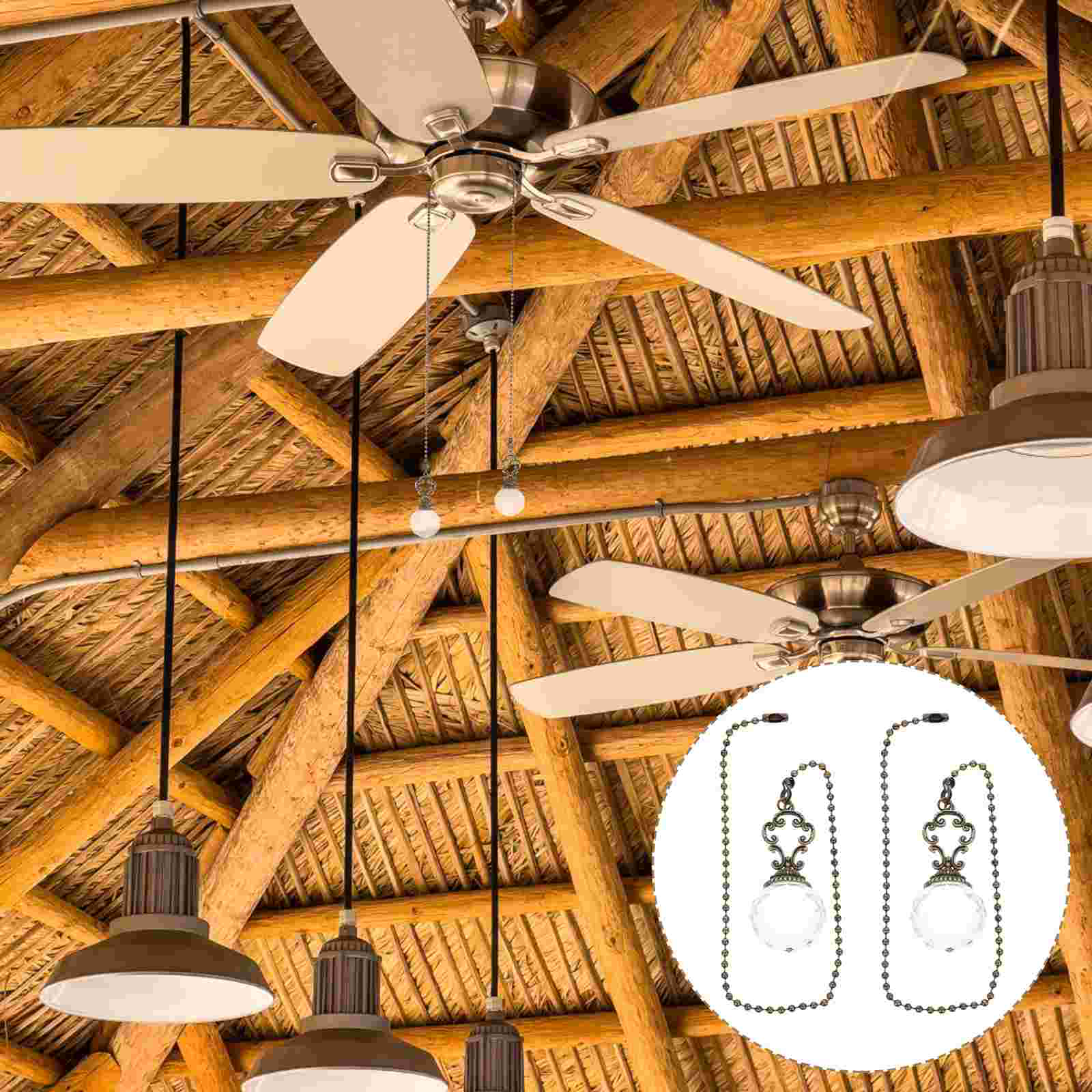 2pcs Ceiling Fan Chain Ceiling Light Chain Extender Lamp Part