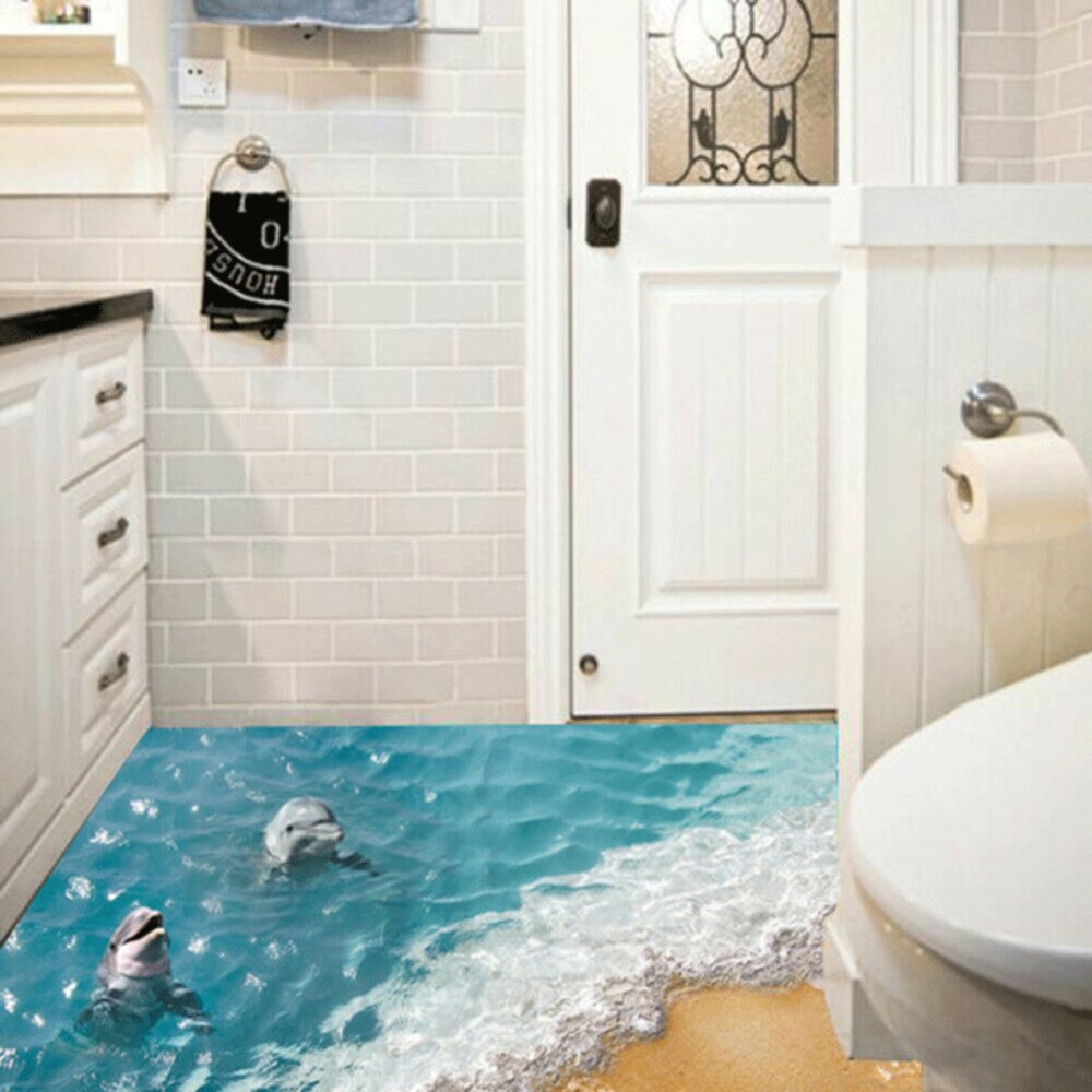 Dolphin Muursticker Oceaan Waterdichte Badkamer Keuken 3d Decal Mural For Kids