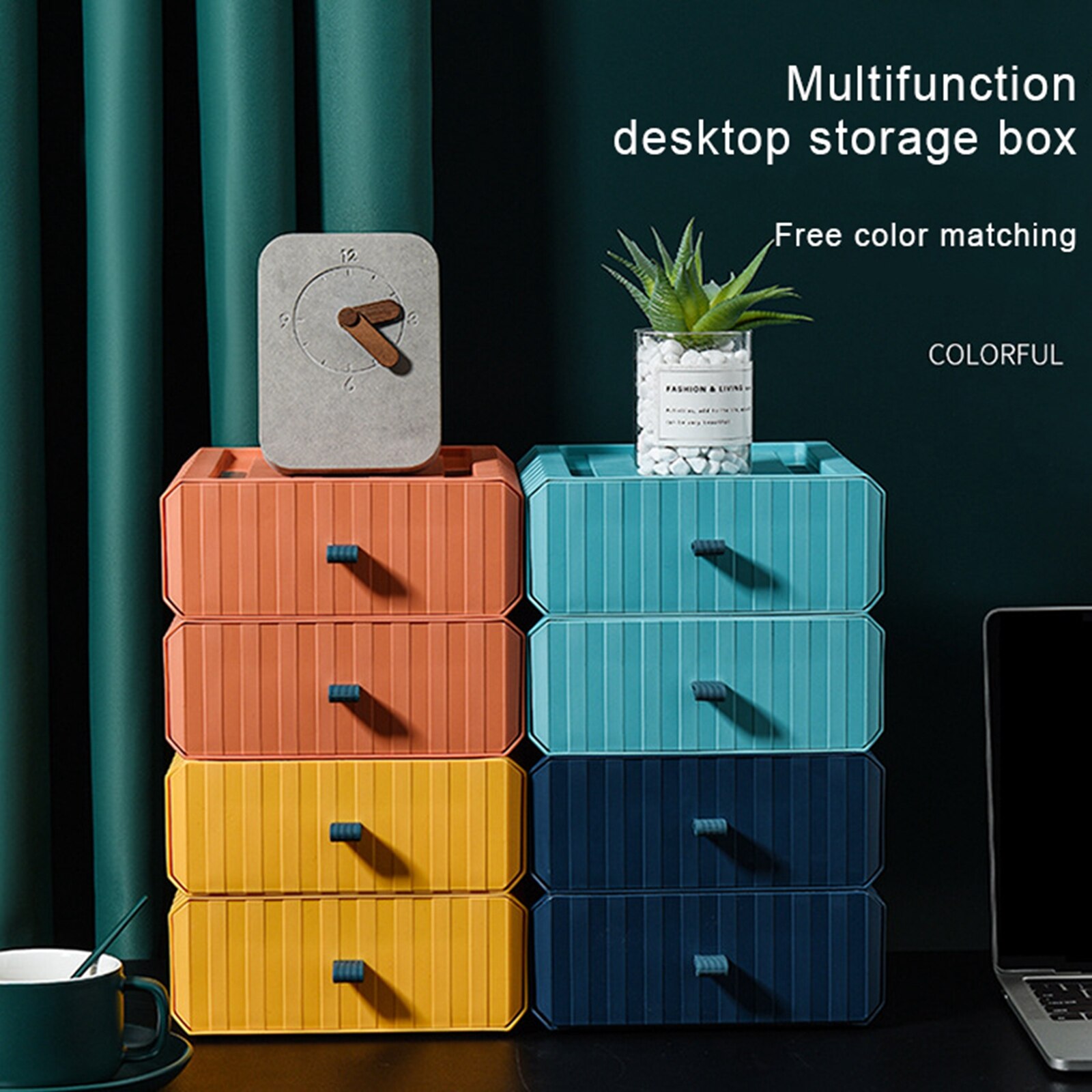 Multifunctional Drawer Storage Box Desktop Storage Organizer for Cosmetics Student Stationery Small Sundries