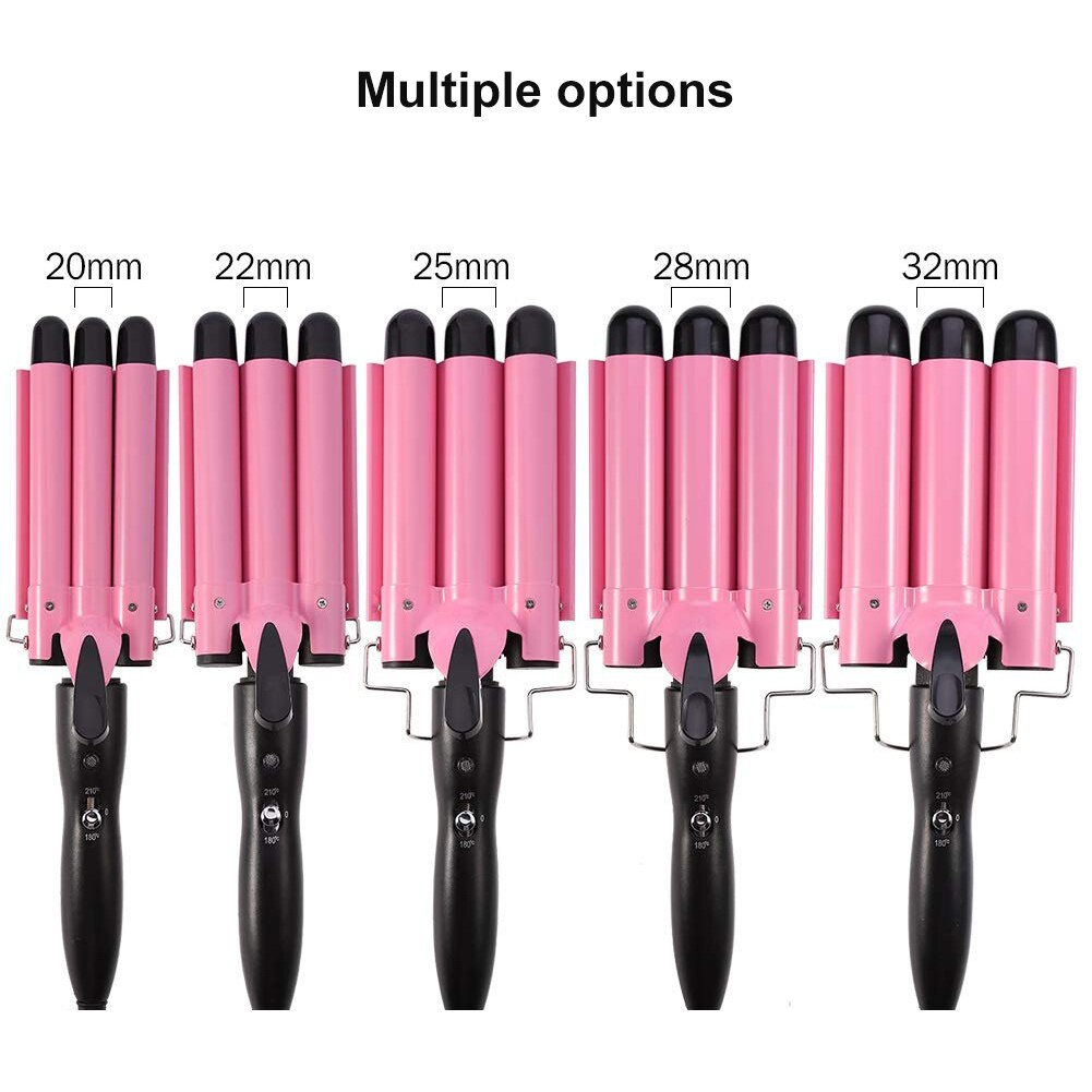 Electric Hair Curler 3 Barrel Ceramic Deep Waves Curling Salon Home Styling Tool