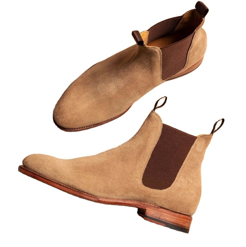 Botas De ante antideslizantes para Hombre, calzado informal clásico De , De tacón bajo, estilo Chelsea, TV557