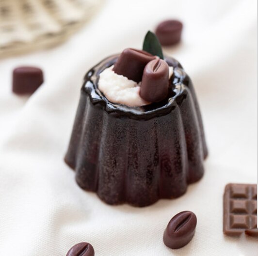 6 Gaten Canele Vorm Kaars Siliconen Zeep Mal Pudding Chocolade Chiffon Mousse Cake Decorating Bakken Tool Fondant Food Grade