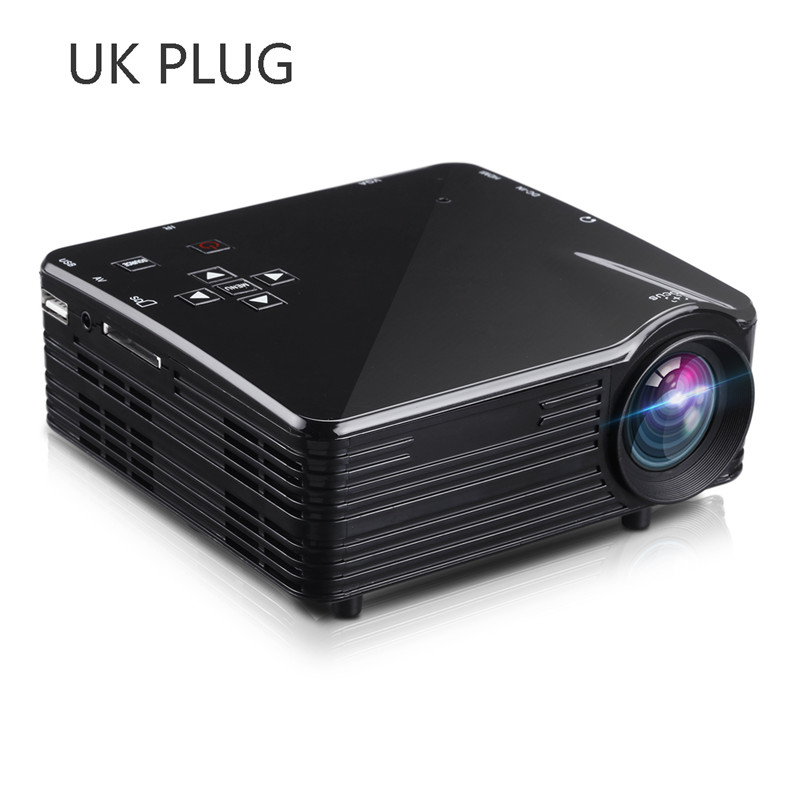 LED1018 Mini Portable LCD Projector With HDMI USB VGA AV SD Multimedia Interfaces Support 1080P For Movie Home Cinema PK yg300: black uk plug