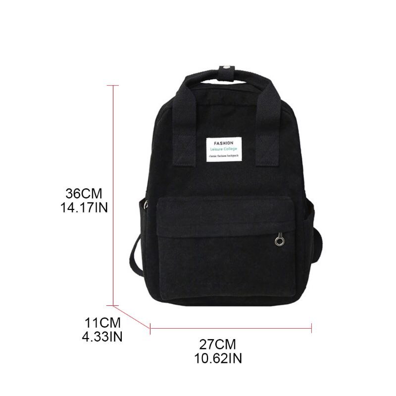 Ryggsäck corduroy ryggsäck casual college school daypack för tonåring 28gd