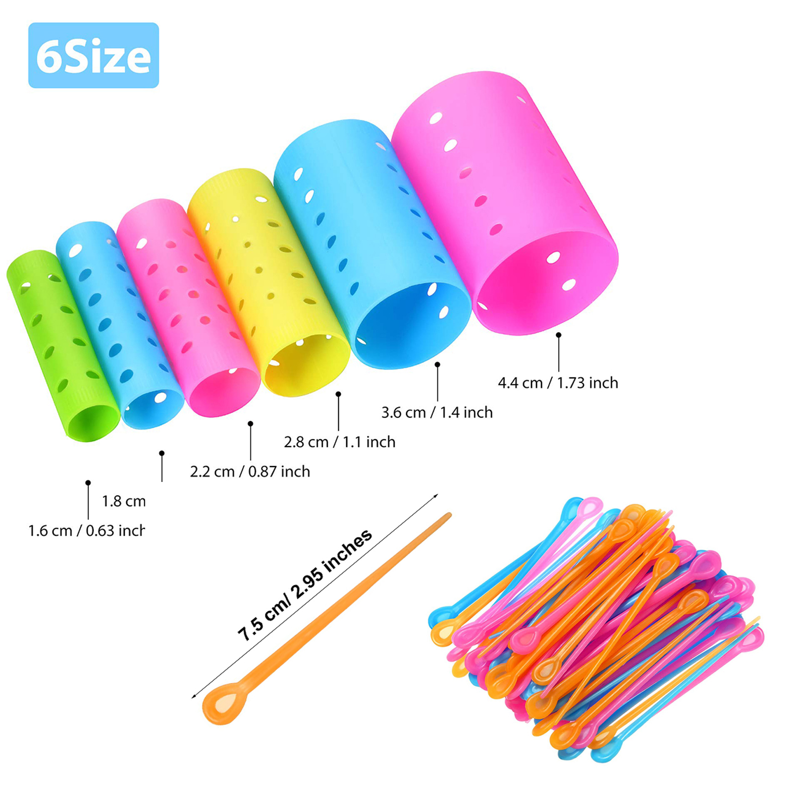 120/142 Pieces Magnetic Hair Rollers Set Smooth Hair Rollers with Duckbill Clips Hairdressing Styling Tool, Random Color 6 Sizes