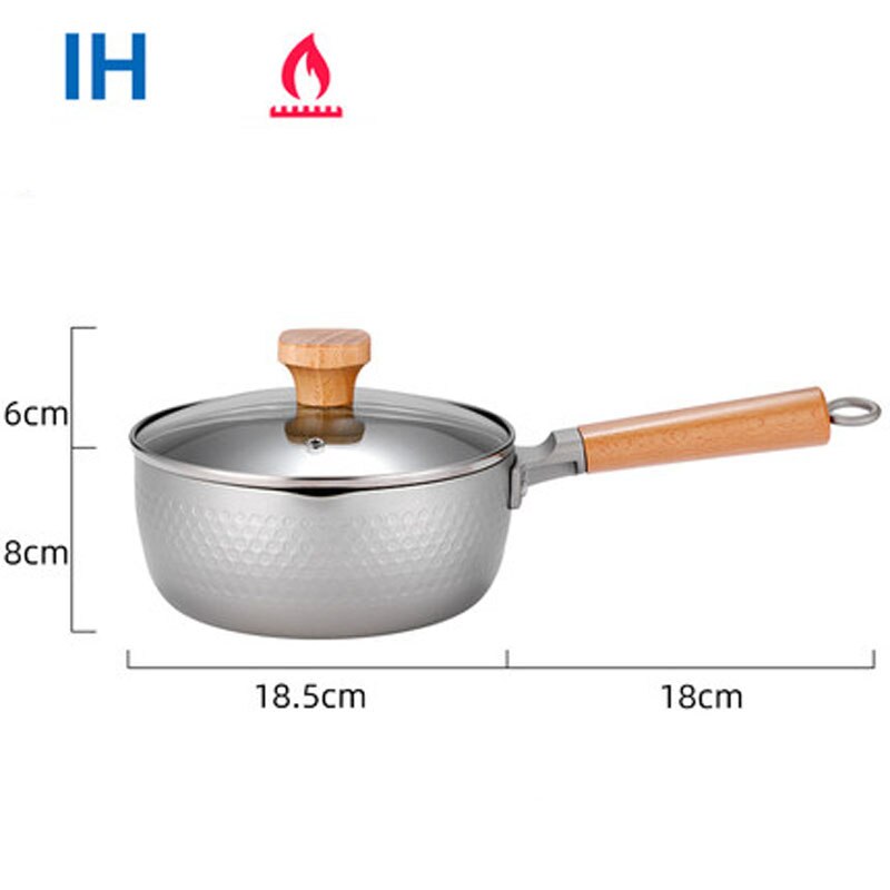 Japanese-style snow pan, Japanese non-stick pot, small pot, small cooking pot, household instant noodle soup pot, induction cook: 2