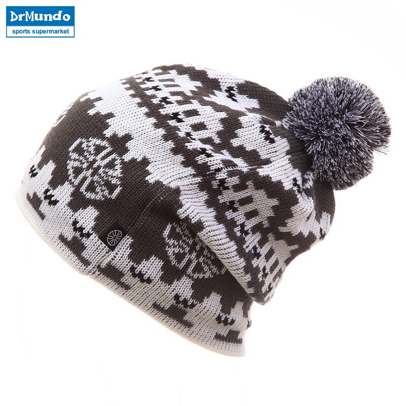 Unisex varma vinterstickade skidmössor för män och kvinnor skullies and beanies snowboardkeps