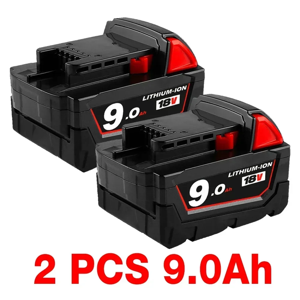 Remplacement 18V 12.0Ah pour batterie au Lithium Milwaukee M18 XC 48-11-1860 48-11-1850 48-11-1840 48-11-1820 Batteries rechargeables: Bleu