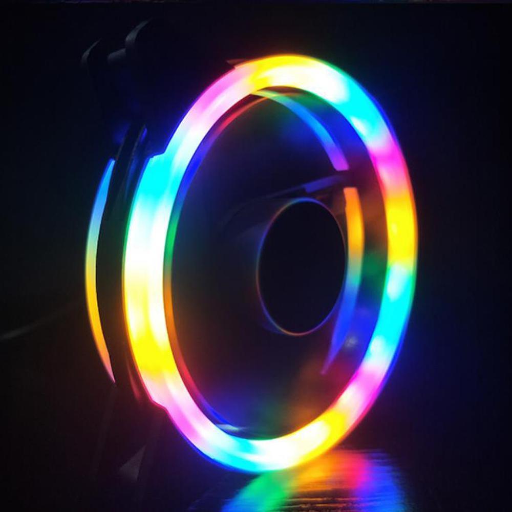 LED Lüfter RGB Computer Fan PC Computer Fall Fans Ultra Silent 4 Pin kühler CPU Kühler Fan mit Anti-Vibration Gummi