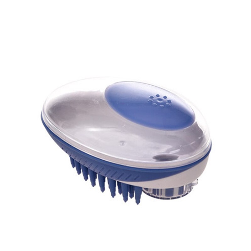 Hond Bad Borstel Kam Siliconen Pet Spa Shampoo Massage Borstel Douche Ontharing Kam Voor Honden Katten Pet Cleaning Grooming tool: Blauw