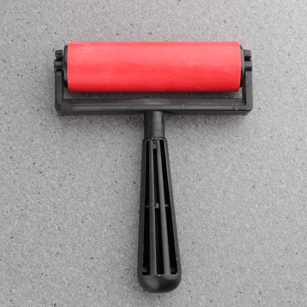 10cm Printmaking Rubber Roller Brayer Craft Projects Ink and Stamping Tools (Red)
