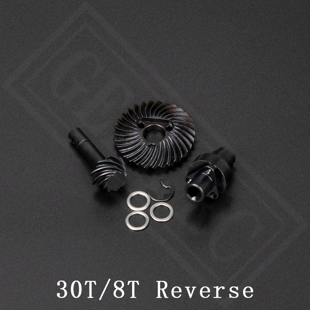 Zware Bevel Spiraalvormige Overdrive Gear 24/8T 27/8T 30/8T 33/8T Achteruit Gear voor 1/10 RC Crawler SCX10 II AR44/45 Capra As: Paars