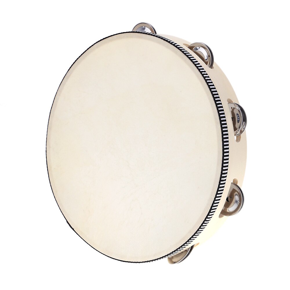 Cloche de tambour à main de 10 pouces, Instrument éducatif de musique à Percussion en métal de bouleau pour jeux de fête pour enfants