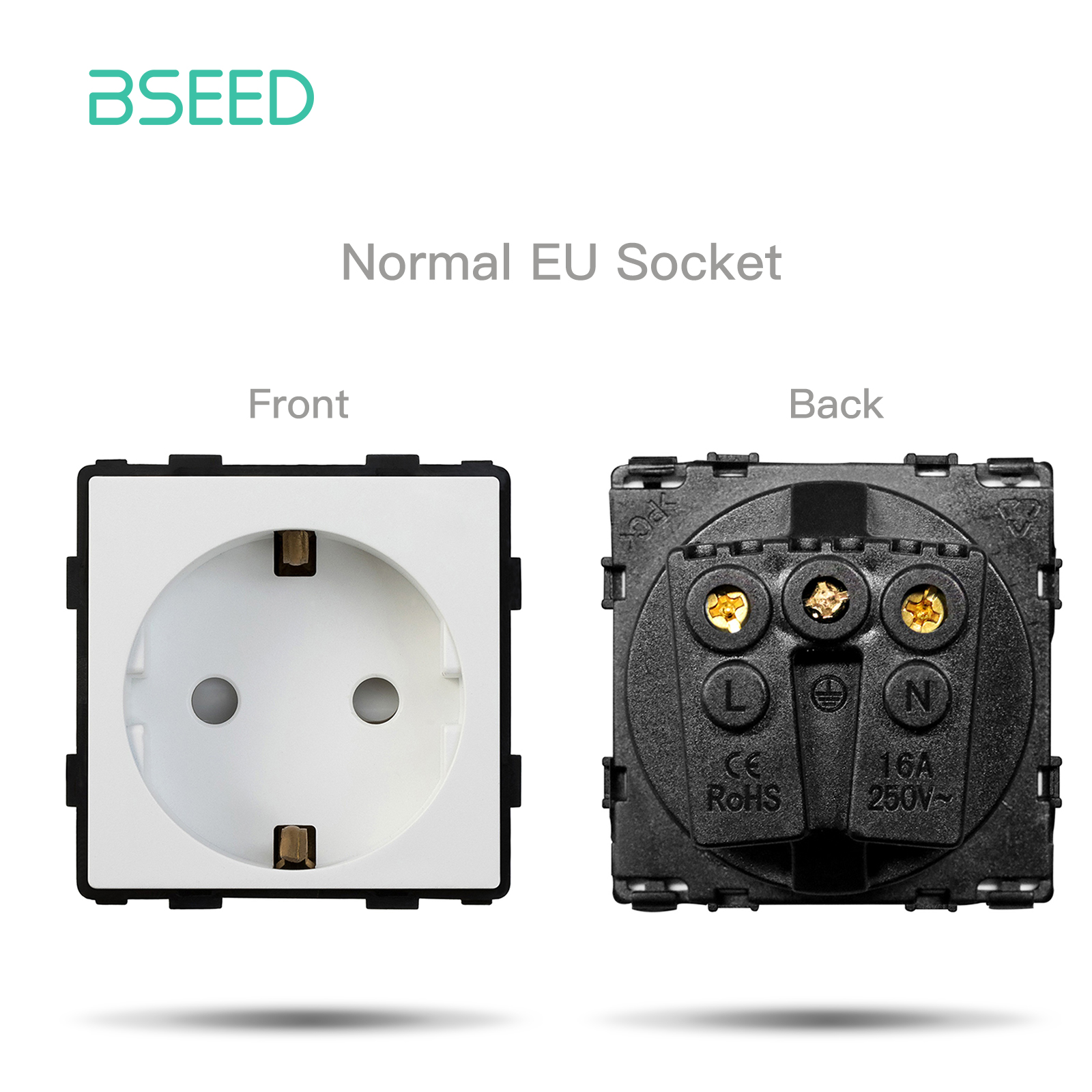 BSEED Light Touch Switch Dimmer Touch Light Switch Function Parts Glass Panels EU Wall Socket Plug DIY Free Combination: EU Socket Part