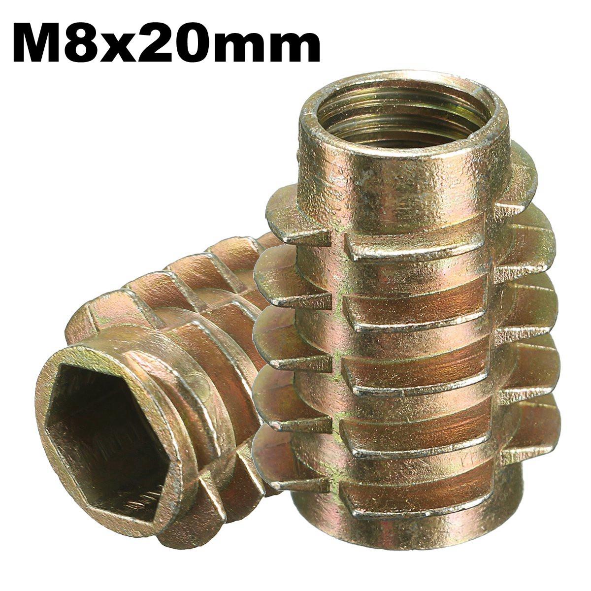 M4 M5 M6 M8 M10 Hex Drive Screw In TYPE E Threaded Insert Nuts Furniture Bushing