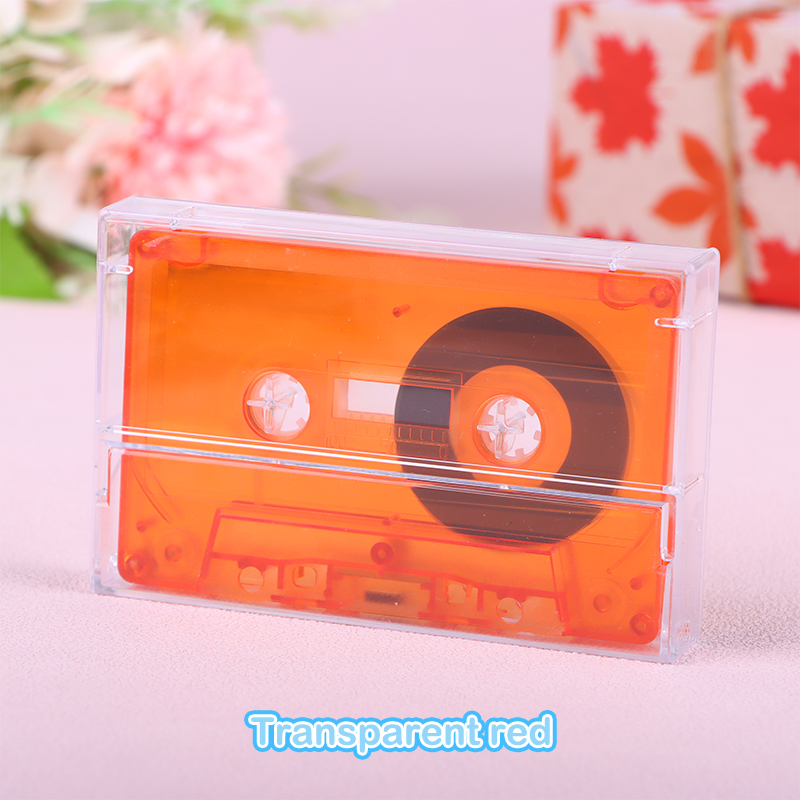 1Set Standard Cassette Color Blank Tape Player With 45 Minutes Magnetic Audio Tape Clear Storage Box For Speech Music Recording: Gold