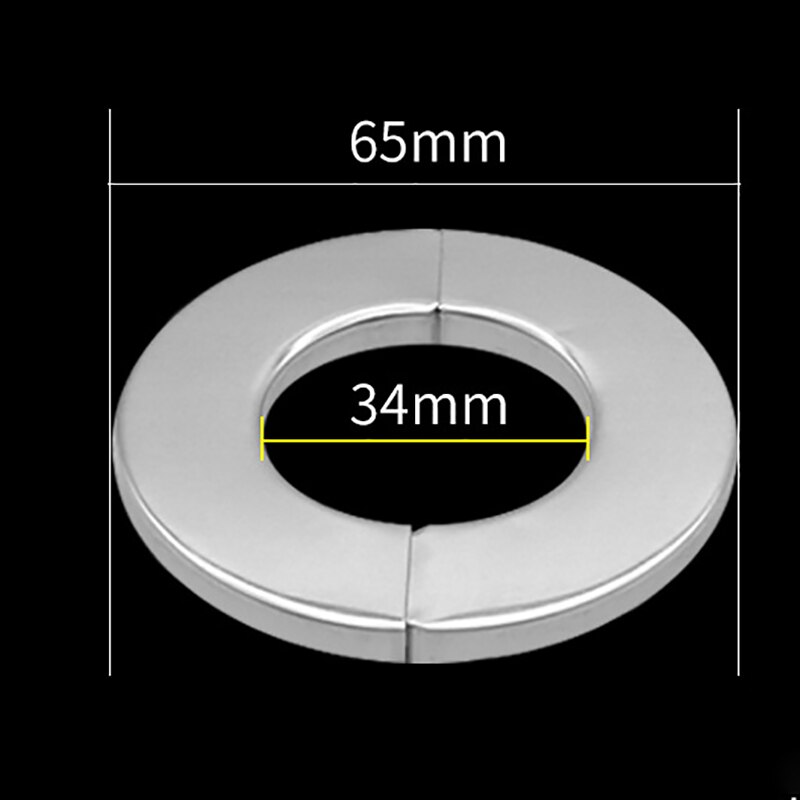 Stainless Steel Water Pipe Faucet Decorative Cover Self-Adhesive Cover Chrome Pipe Wall Covers Faucet Accessories: 65x34mm