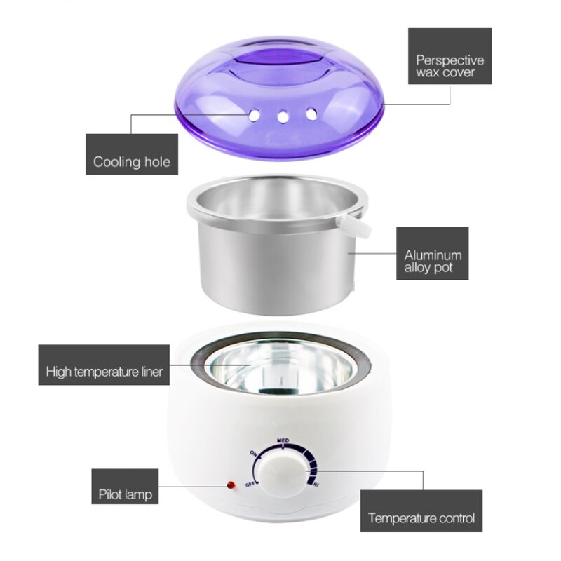Elektrische ontharingsmachine, verwarmingselement, waxbonen, 10 stuks, houten stickers, sets wax, ontharing, epilator, elektrische wax-smeltverwarmer