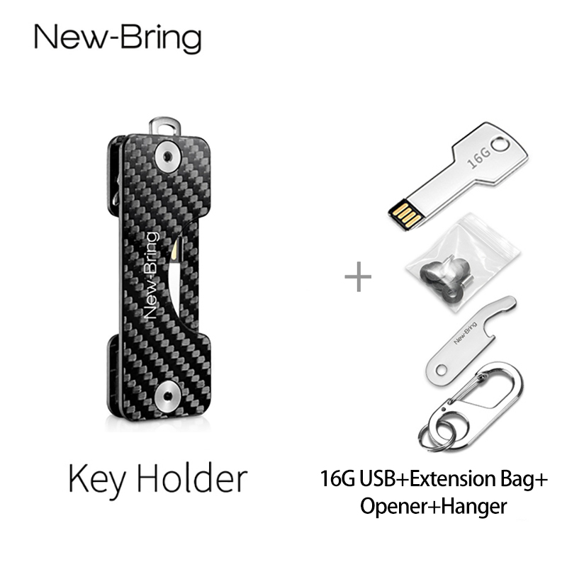 NewBring – porte-clé intelligent G2 en Fiber de carbone, porte-clé de voiture, collecteur d&#39;anneau, organisateur de clé de poche EDC intelligent: Key Holder H O E U