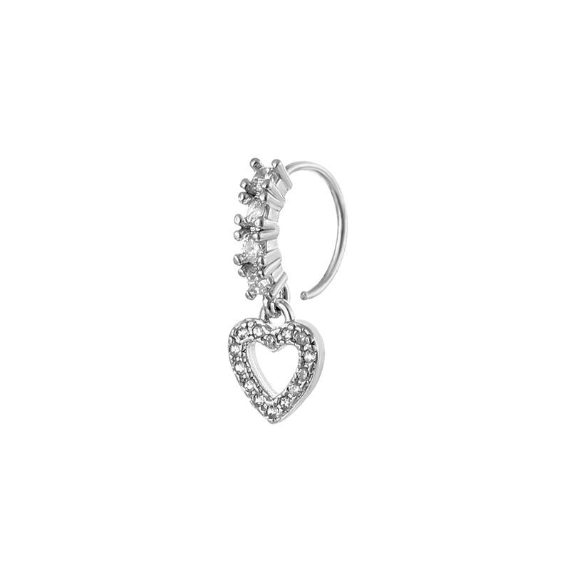 1 Uds. De aro de cristal CZ para tabique, Clickers, anillo para la nariz, Piercing para cartílago, pendiente de hélice, joyería para el trago, aros Daith, pendientes de lóbulo Rook: Blue