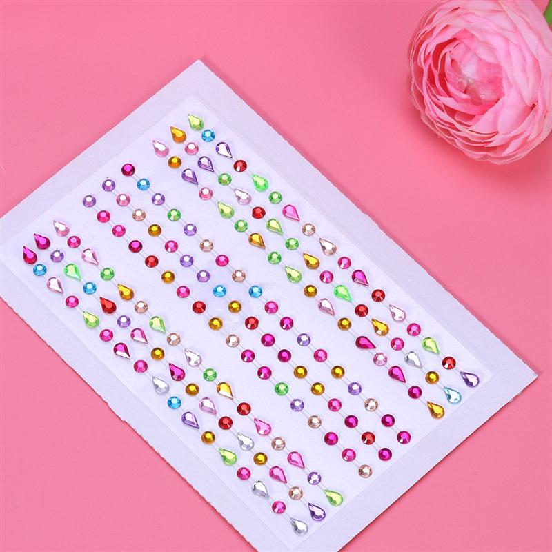 Zelfklevende Strass Sticker Bling Craft Juwelen Crystal Gem Stickers Ambachtelijke Speelgoed Diy Verjaardag Voor Kids (Water )