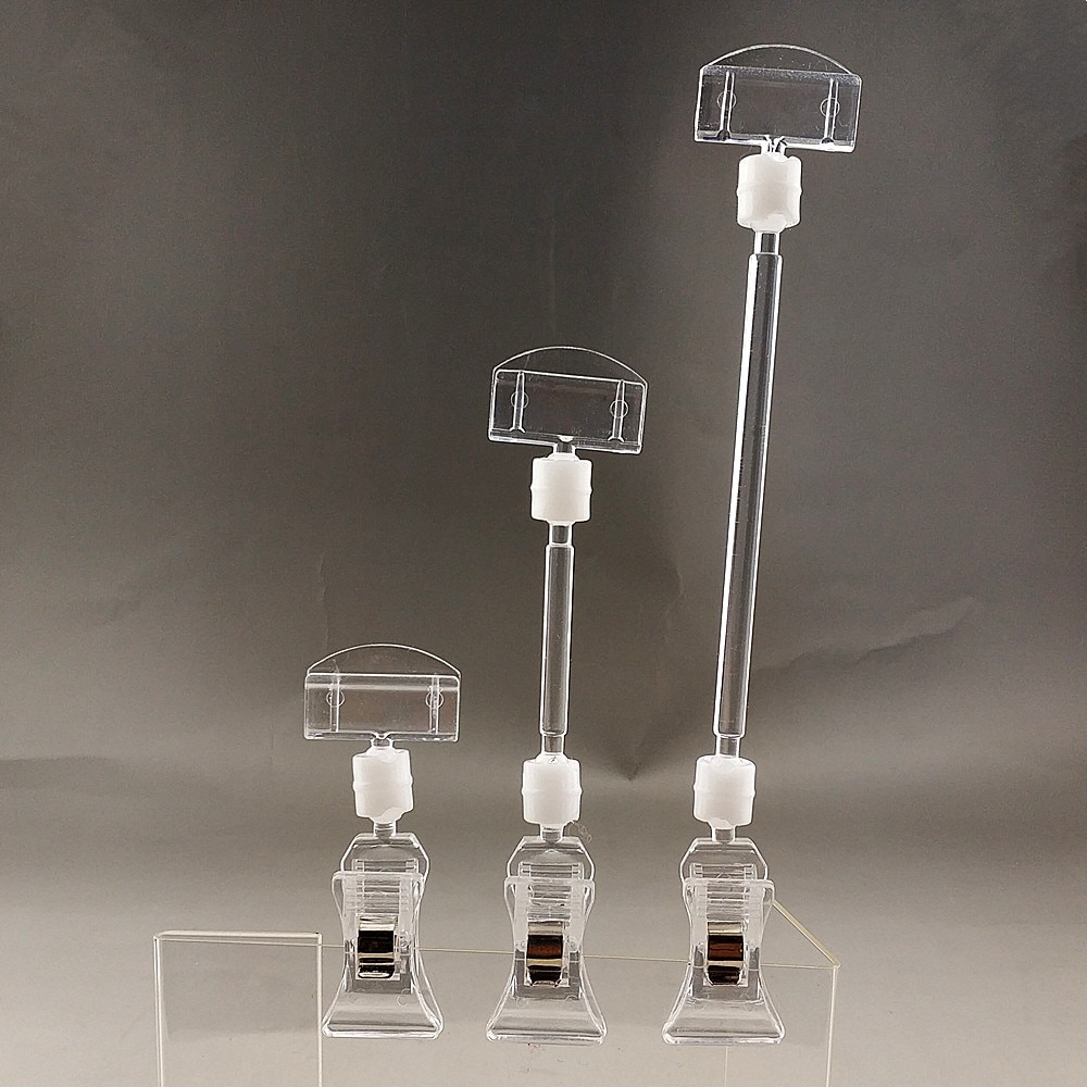 C012 Clear POP Merchandise Plastic Sign Signage Paper Card Display Price Label Small Clips Holders In Retail 30pcs