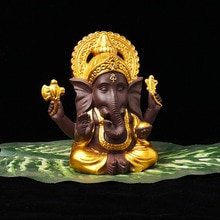 Ganesha serien heminredning buddha statyer figurer keramik dekoration lila sand vit porslin elefant buddha