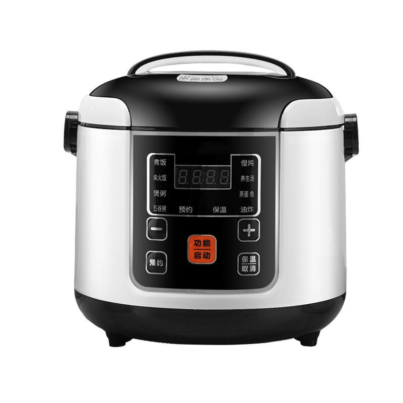12V 24V 220V Portable Electric Rice Cooker 2L Timing Reservation Food Heating Cooking Steamer Soup Stew Pot Steamer Cooker