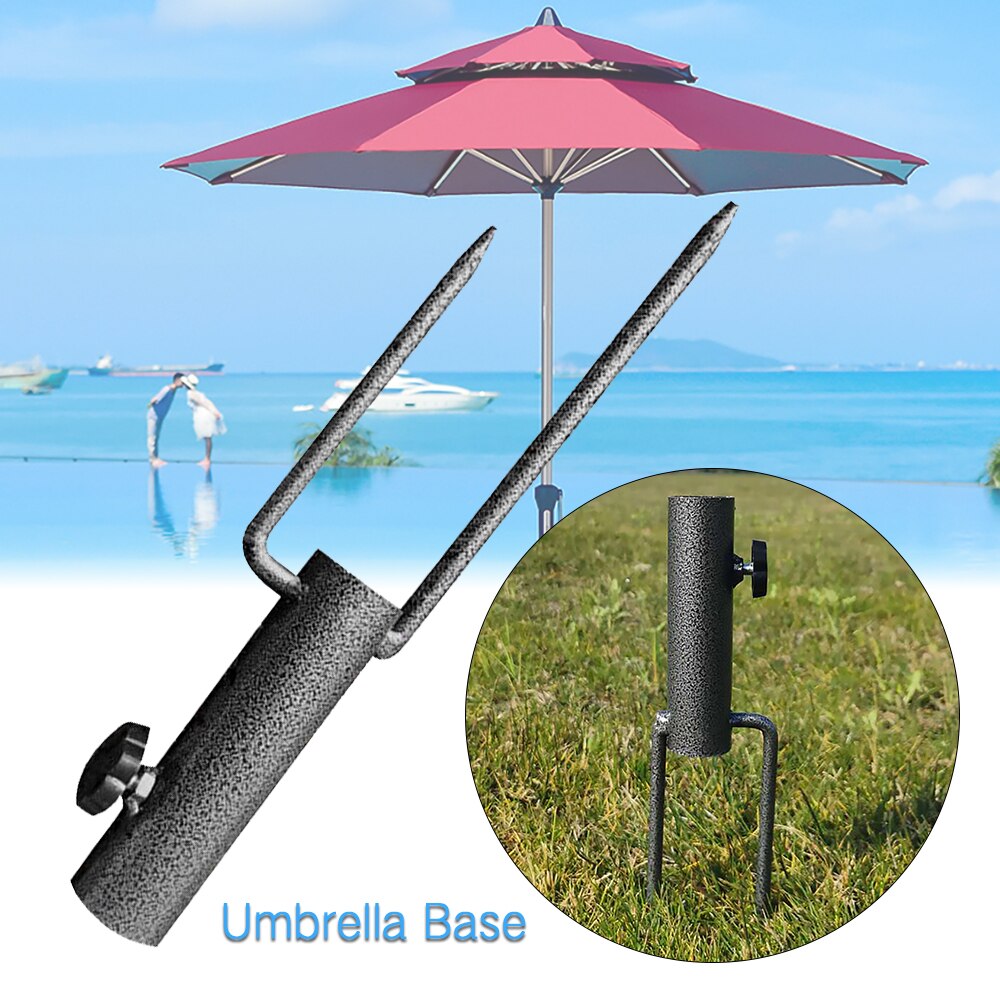 Patio Umbrella Base Parasol Insert Holder Beach Pole 30cm Outdoor Adjustable Portable Ground Easy Setup Heavy Duty For Park