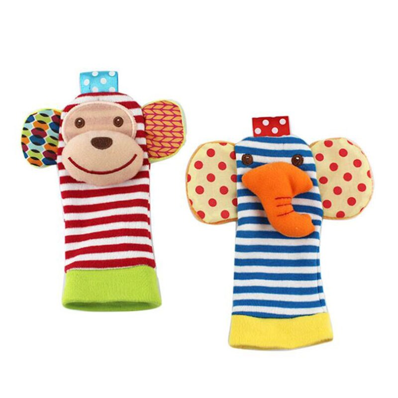Baby Wrist Rattle Delicate Cute Kawaii Good Workmanship Skin-Friendly Fabric Baby Toy Cartoon Shapes Rattle Socks