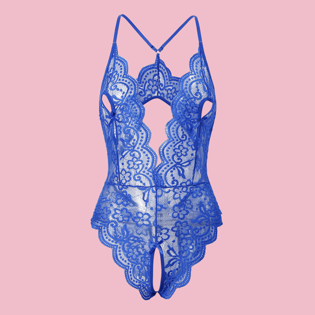 Sexy ondergoed vrouw kruisloze bodysuit lingerie erotische rugloze nachtkleding holle bh Valentijnsdag voor seks dating kleding: M / Blauw