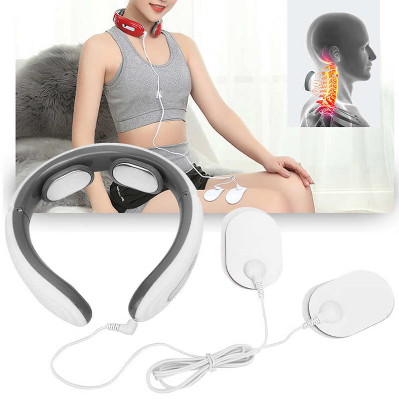 Electric Neck Shoulder Massager Low Frequency Magnetic Therapy Pulse Pain Relief Relaxation Vertebra Physiotherapy Instrument