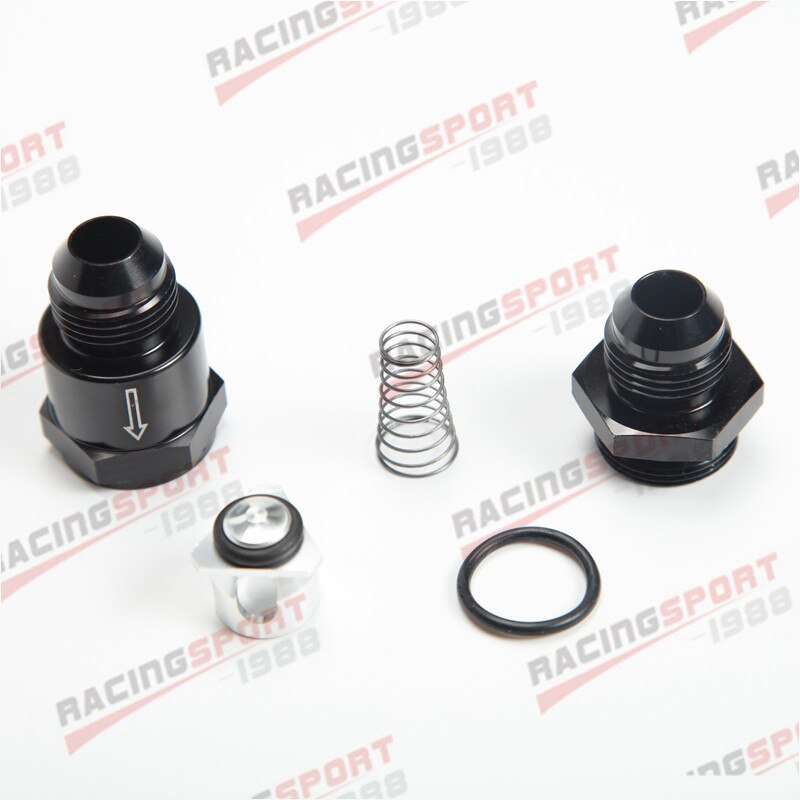 AN8 -8AN Aluminium Non Return One Way Check Valve Fuel EFI Fitting Adapter Black