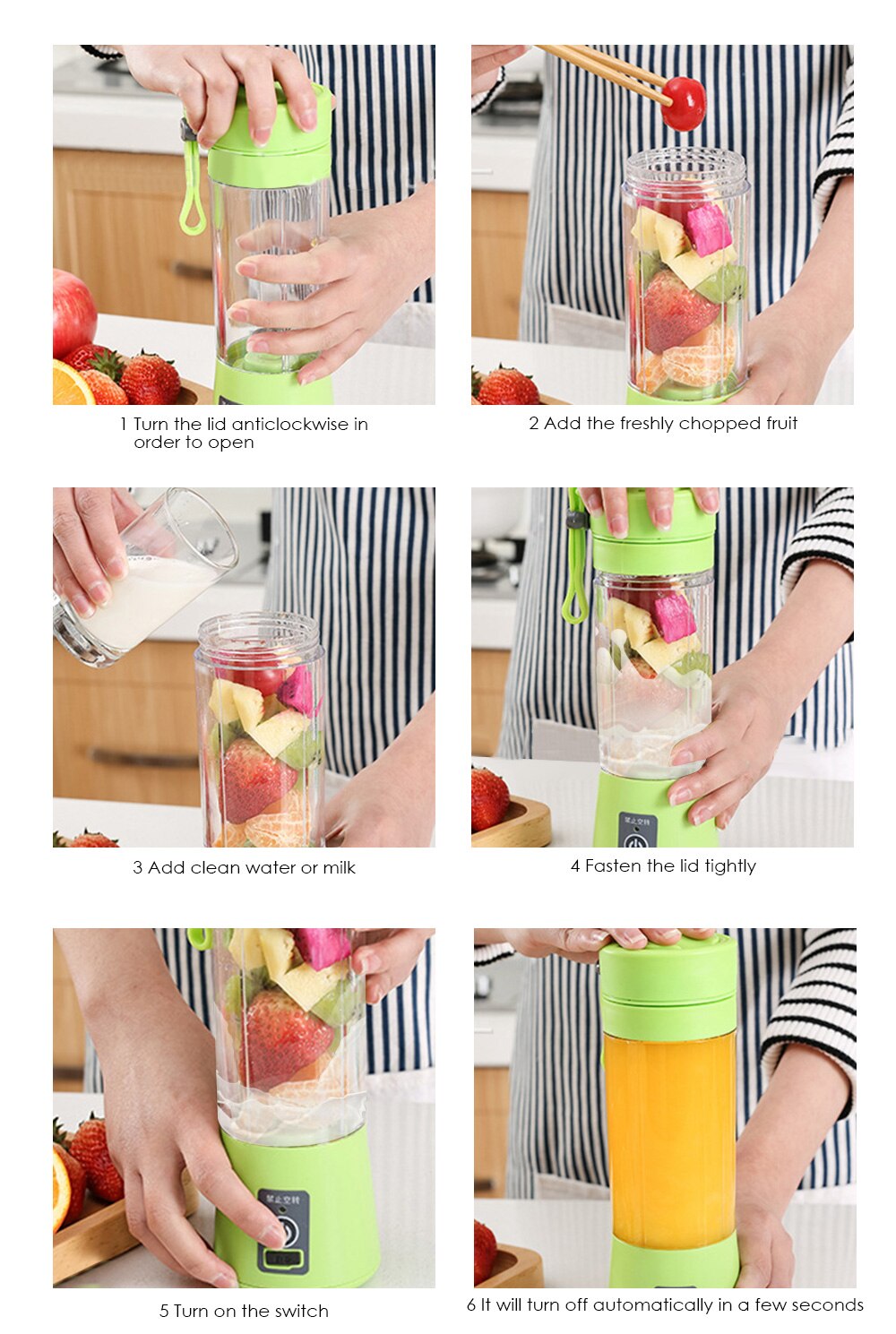 400ml bærbare elektriske juicer blender usb mini frukt blandere juicer frukt ekstraherer mat milkshake multifunksjon maker maskin