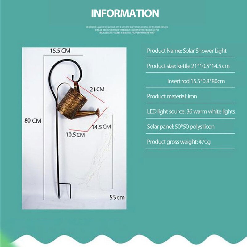 Garten Landschaft Solar- Gießkanne Ornament Lampe Dusche LED-leuchten Schnur Hof Rasen Kunst Licht Dekoration Garten Wohnkultur