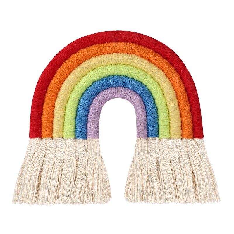 Nodic Stijl 8 Lijnen Hand Geweven Rainbow Macrame Wandtapijt Baby Jongens Baby Meisjes Kids Room Decor Muur Opknoping Decor speelgoed Home Decor: B 6 layers-18x19cm