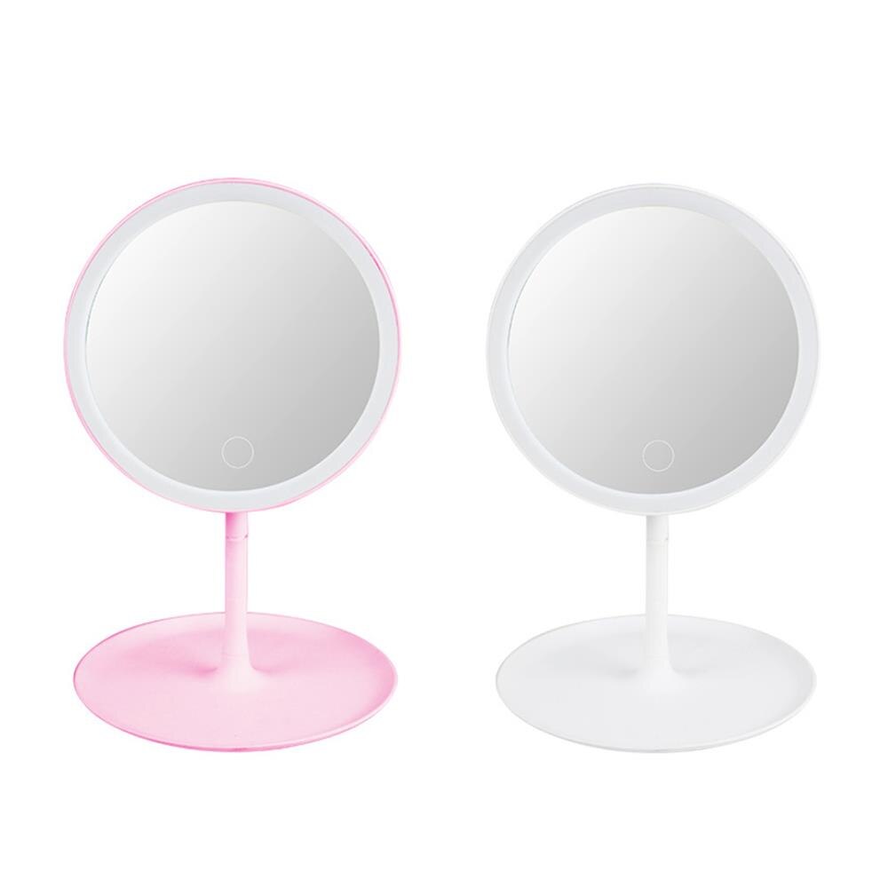 Makeup spejl med led lys spejl lampe 360 graders rotation ring lys skønhed værktøj badeværelse 3 gear lysende makeup spejle