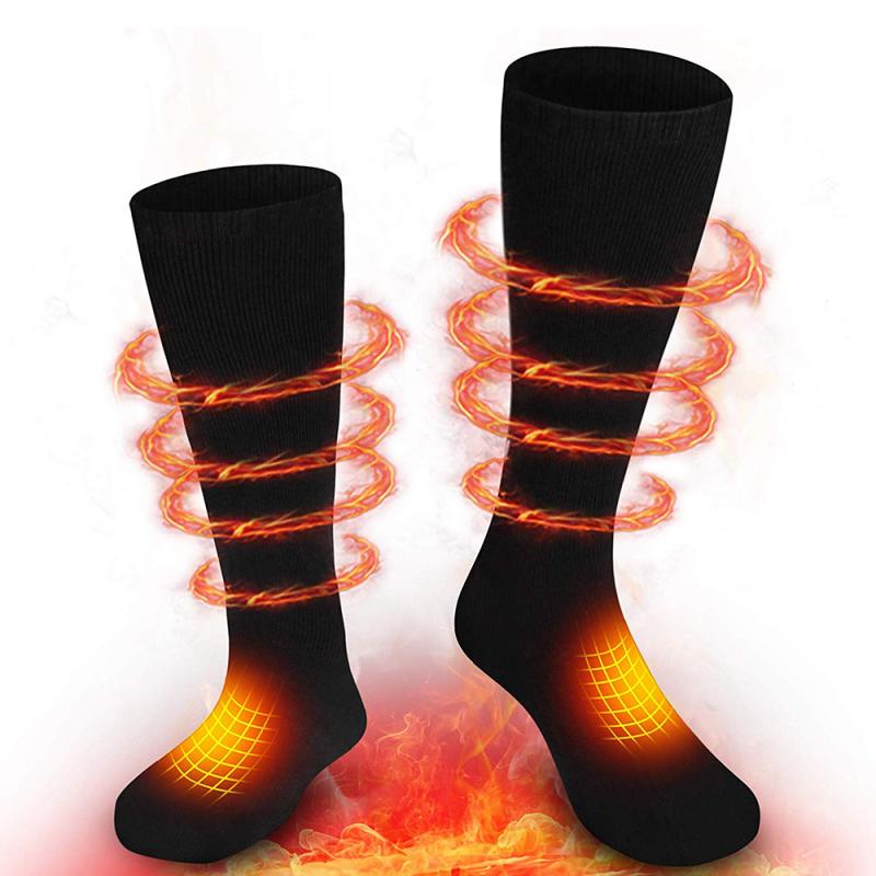 3.7V réglable chaussettes chauffantes électriques chaussettes chauffées batterie Rechargeable pour femmes hommes hiver ski en plein air cyclisme Sport