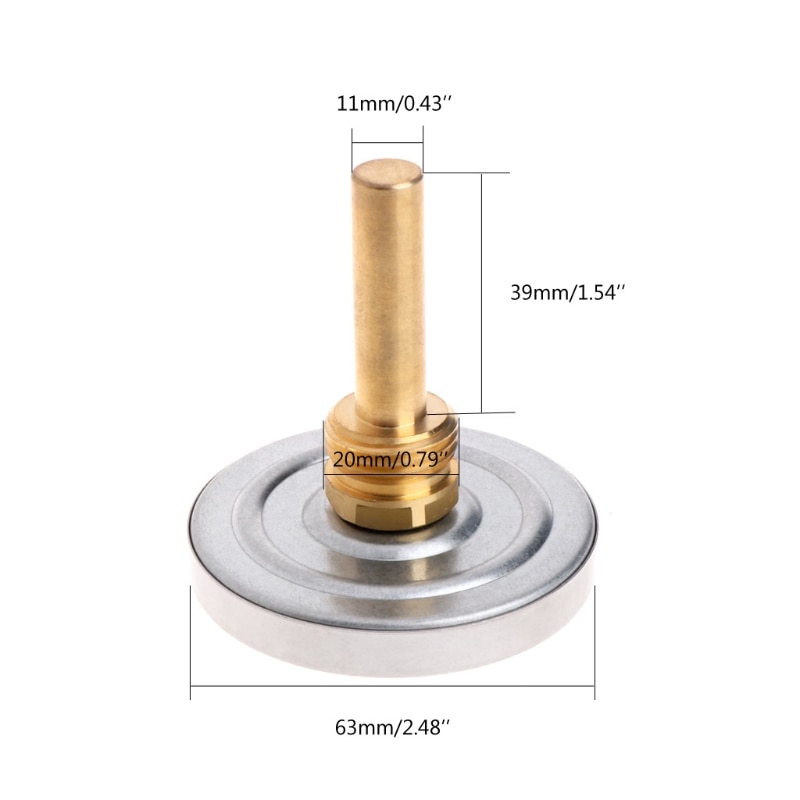 Termómetro Horizontal Dial de 63mm, medidor de temperatura de aluminio, agua líquida