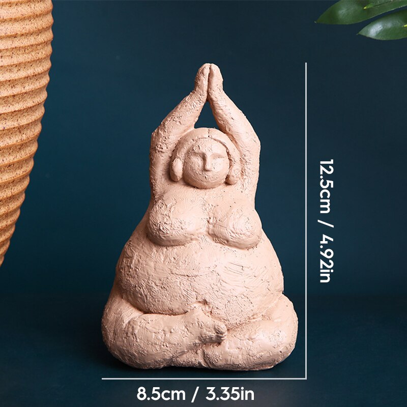 Abstract Fat Lady Figurines Art Yoga Plump Women Statues Resin Female Character Tabletop Decor Crafts Home Decoration Ornaments: S-01
