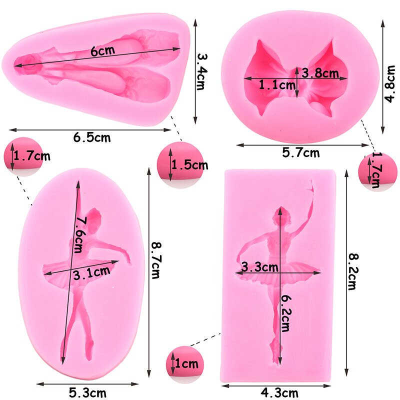 Danser Strik Siliconen Mal Ballet Schoenen Cupcake Topper Mallen Fondant Taart Decoreren Gereedschappen Chocolade Bakken Accessoires