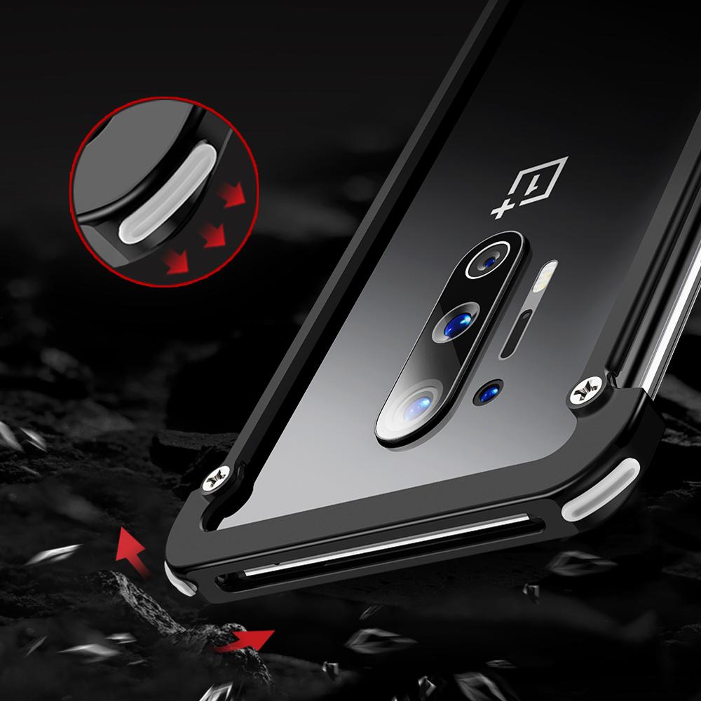 Phone Case For Oneplus 8 & 8pro luxury Metal Frame Shape With Airbag Shockproof original case Bumper Back Bover Cool Case