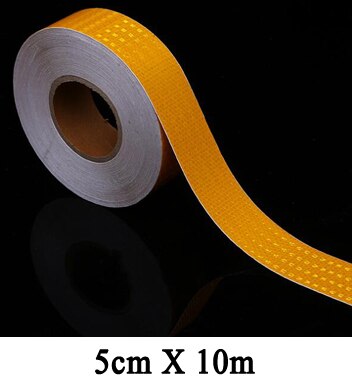 5cmx10m/Roll High Intensity Waterproof Reflective Stickers Reflector Decals For Car: 5cmx10m yellow