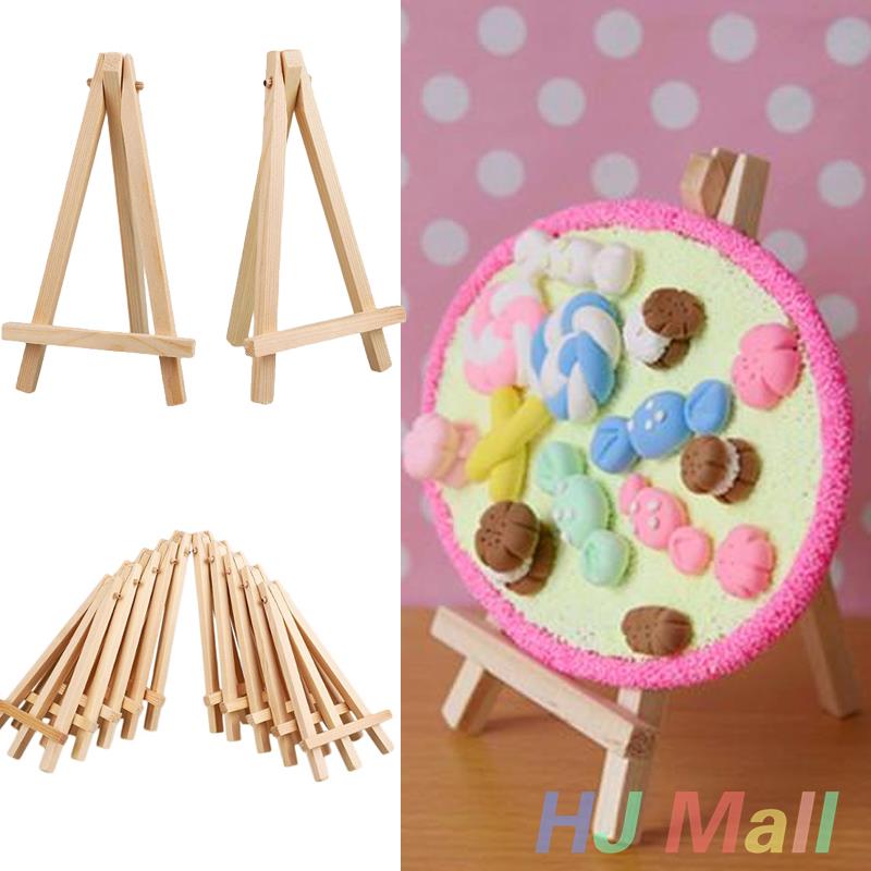 Kunstnerpennbørster 15.5*8.5*1.6cm trefarge staffeli 10 stk mini håndverkstre vise stativ maling etter nummer holder rekvisita