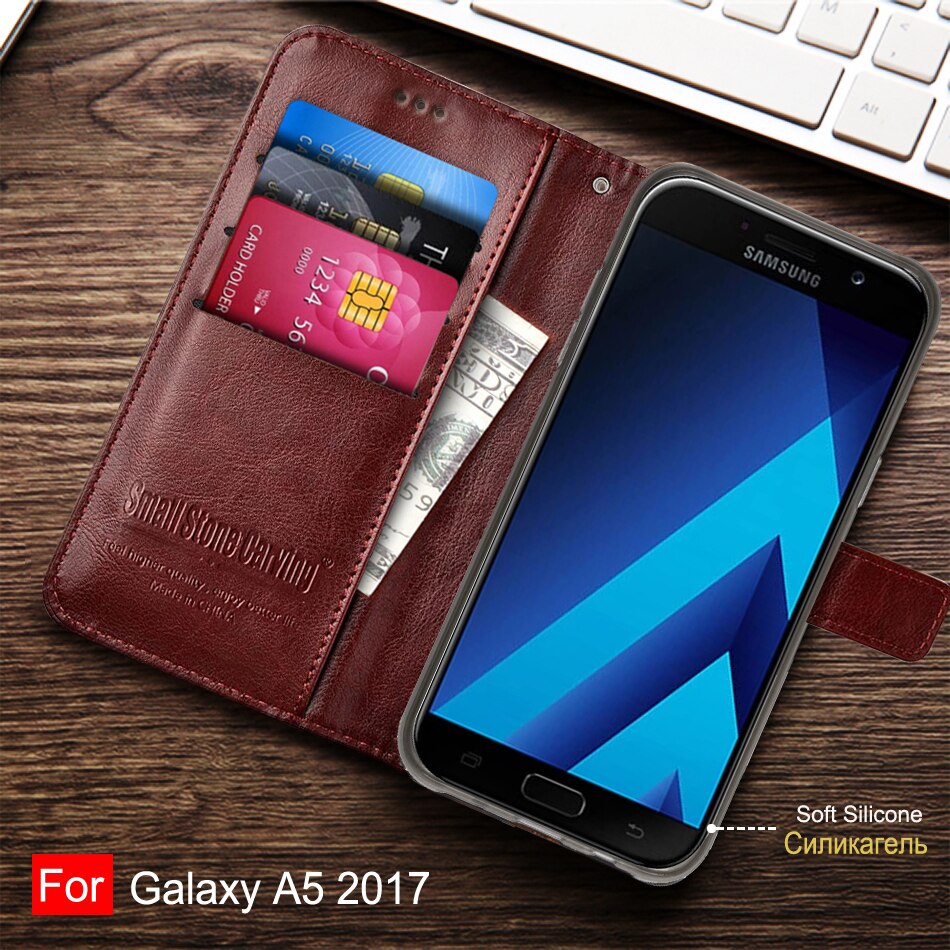 A520 Case Voor Op Samsung Galaxy A5 SM-A520F Cover Flip Leather Cases Samsung A5 ) a520 Coque Portemonnee Riem Telefoon Covers