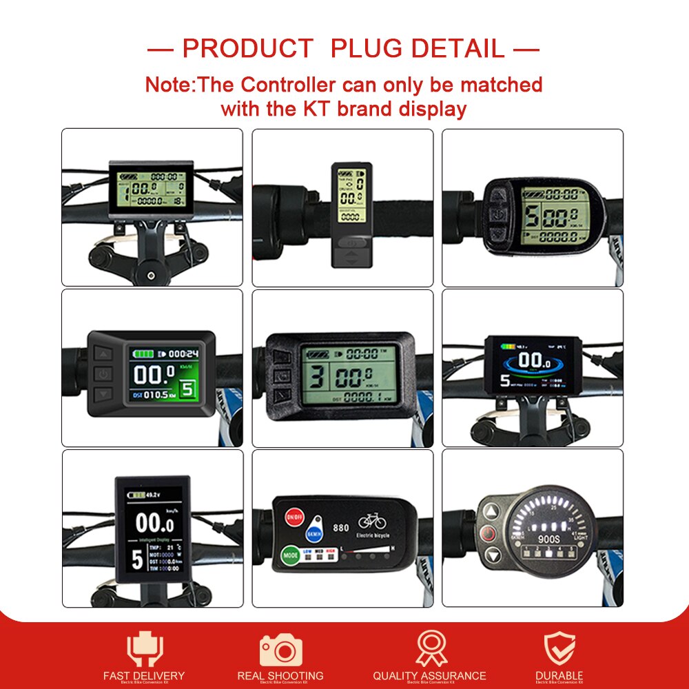 Elektrische Fiets Controller 35A12 Mosfet Controller Voor 1000W 1200W 1500W Kt Borstelloze Motor Squarwave Sinus Controller Wp plug